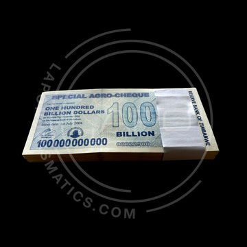 100 Pcs Zimbabwe Agro Cheque-100 Billion Dollars Pack  UNC New Banknotes